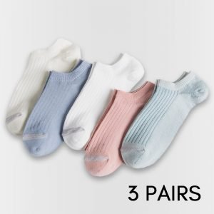 Women Basic Stripe Ankle Socks 3 Pairs Bundle