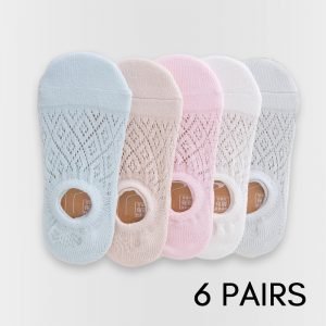 Women Pastel Invisible Socks 6 Pairs Bundle
