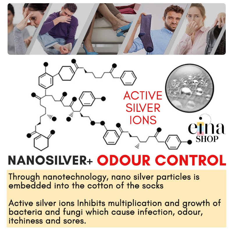 Men Nanosilver Regular Socks 6 Pairs Bundle - Image 2