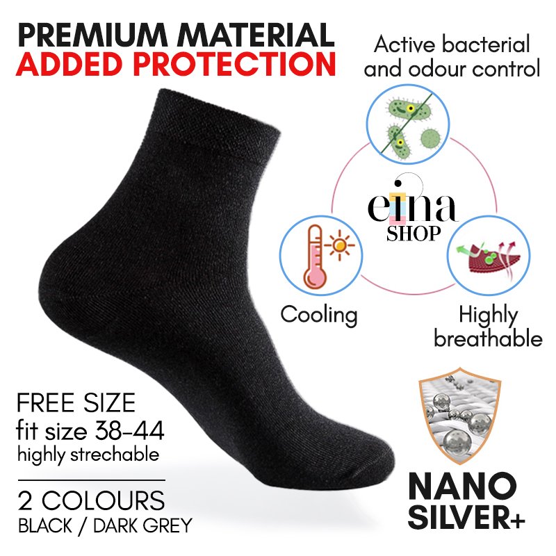 Men Nanosilver Regular Socks 6 Pairs Bundle - Image 5