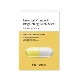 Prettyskin Essential Vitamin C Brightening Mask Sheet Box of 10 Masks