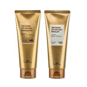 Prettyskin Bundle of Total Solution 24K Gold Snail Cleansing Foam and Peeling Gel