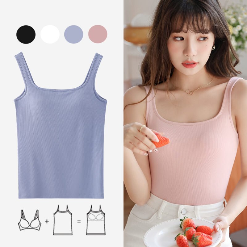 Lois Bra Padded Ribbed Singlet