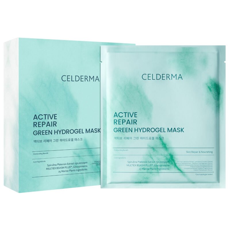 Celderma Active Repair Green Hydrogel Mask Box of 4 Masks