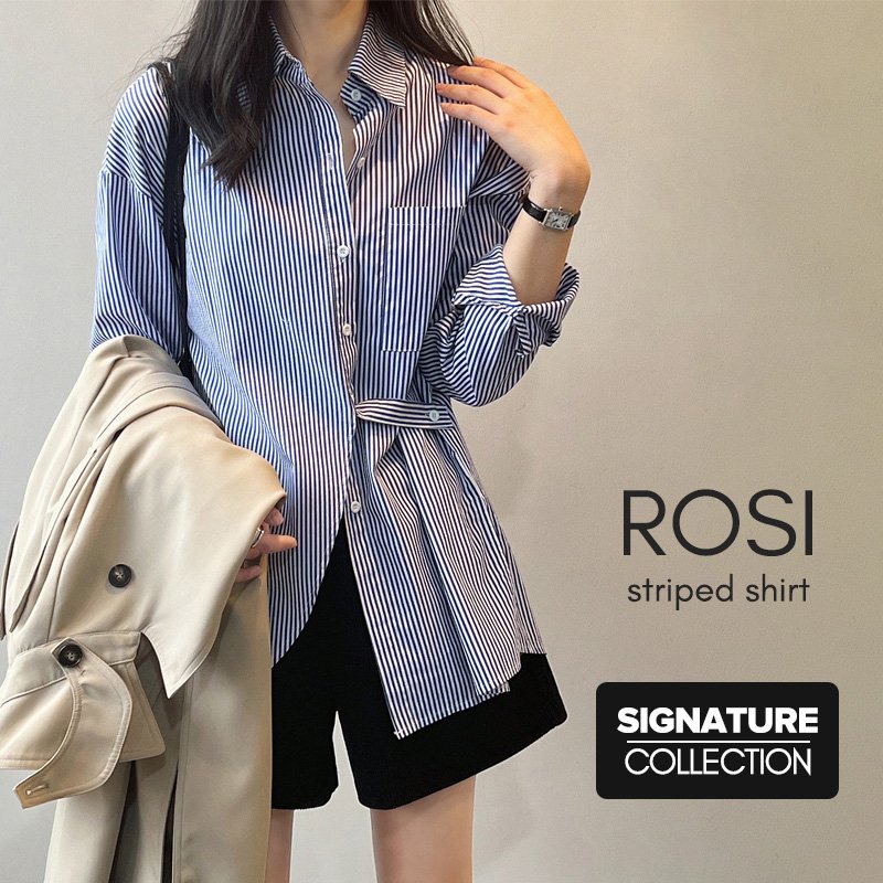 Rosi Striped Women Dress Shirt - Image 6