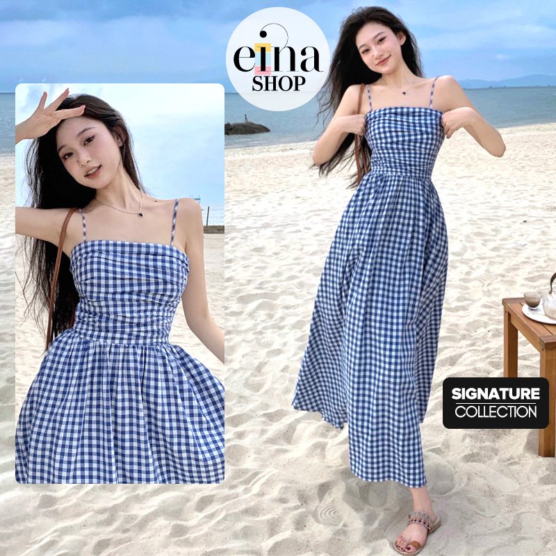 Sidra Checked Print Maxi Dress Signature Collection - Image 2