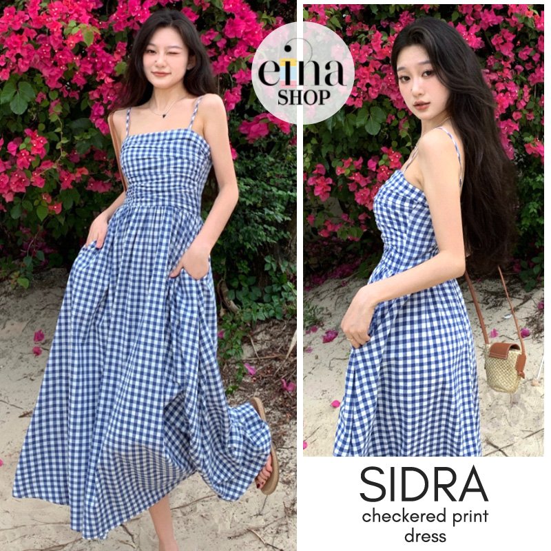 Sidra Checked Print Maxi Dress Signature Collection - Image 6