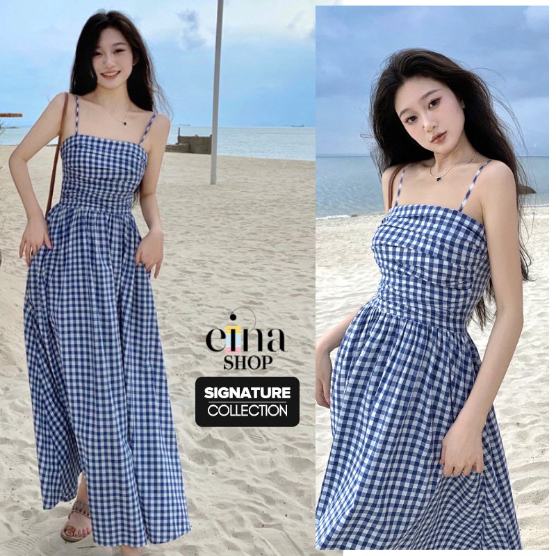 Sidra Checked Print Maxi Dress Signature Collection - Image 7