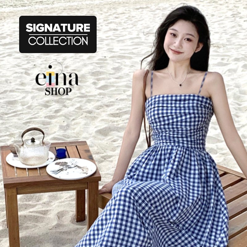 Sidra Checked Print Maxi Dress Signature Collection - Image 9