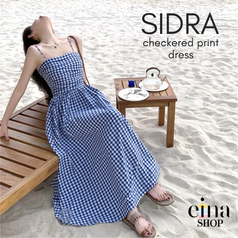Sidra Checked Print Maxi Dress Signature Collection - Image 10
