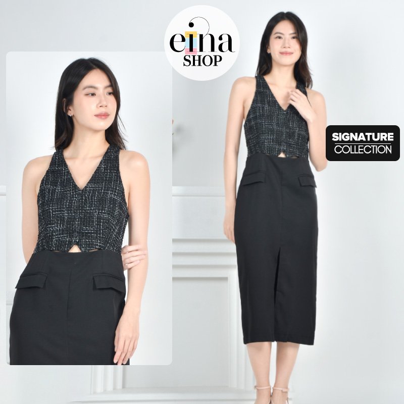 Grisill V Neck Midi Dress Signature Collection - Image 2