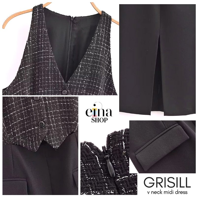 Grisill V Neck Midi Dress Signature Collection - Image 4