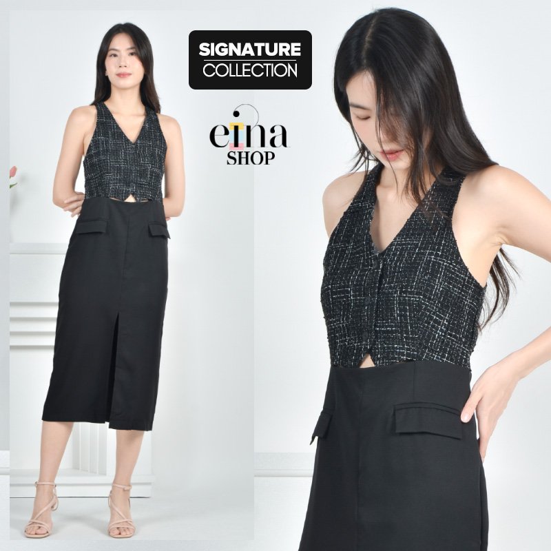 Grisill V Neck Midi Dress Signature Collection - Image 7