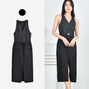 Grisill V Neck Midi Dress Signature Collection