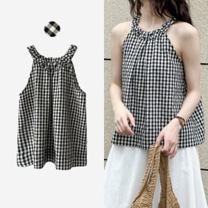 Willow Checkered Halter Neck Top Signature Collection