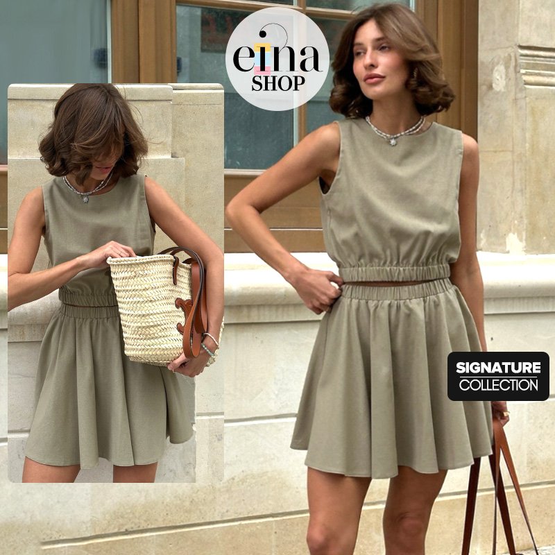 Olea Sleeveless Top & Skirt 2 Piece Set Signature Collection - Image 2