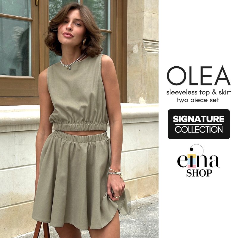 Olea Sleeveless Top & Skirt 2 Piece Set Signature Collection - Image 7