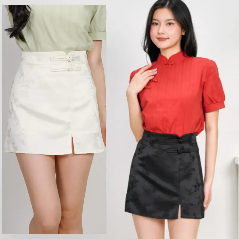 Simin (思敏) Chinese Embroidery Short Skirt