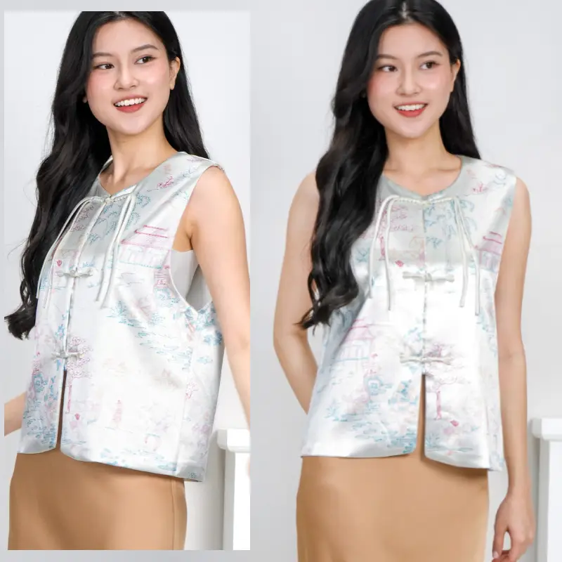 Xirou (熙柔) Mandarin Collar Women Sleeveless Vest