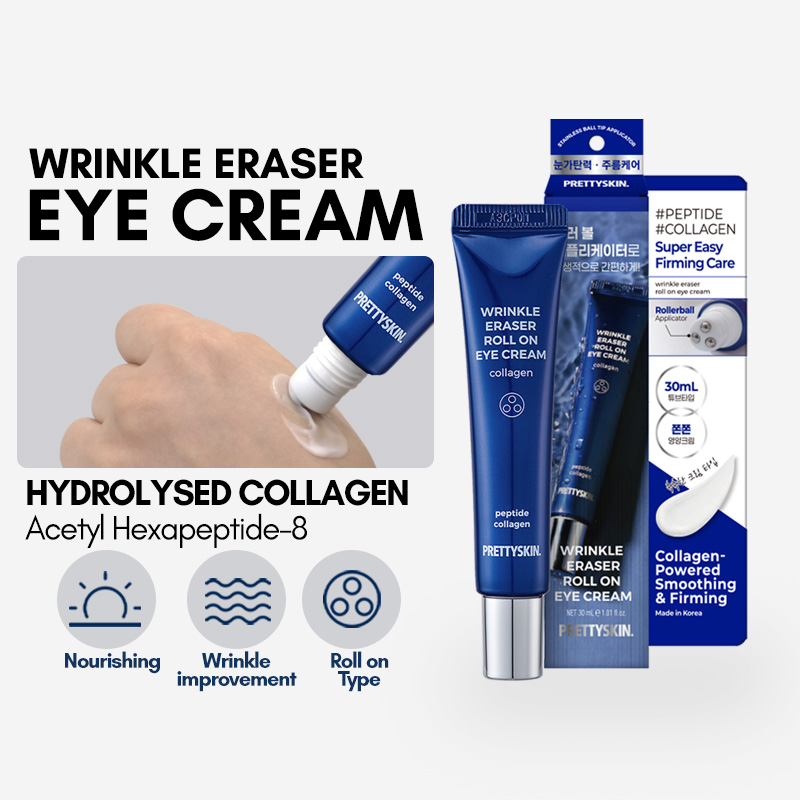 Prettyskin Collagen Eye Cream Wrinkle Eraser Triple Roller Type