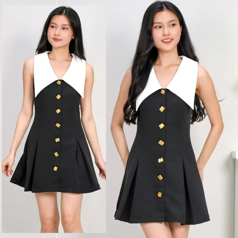 Audrina V Neck Sleeveless Dress