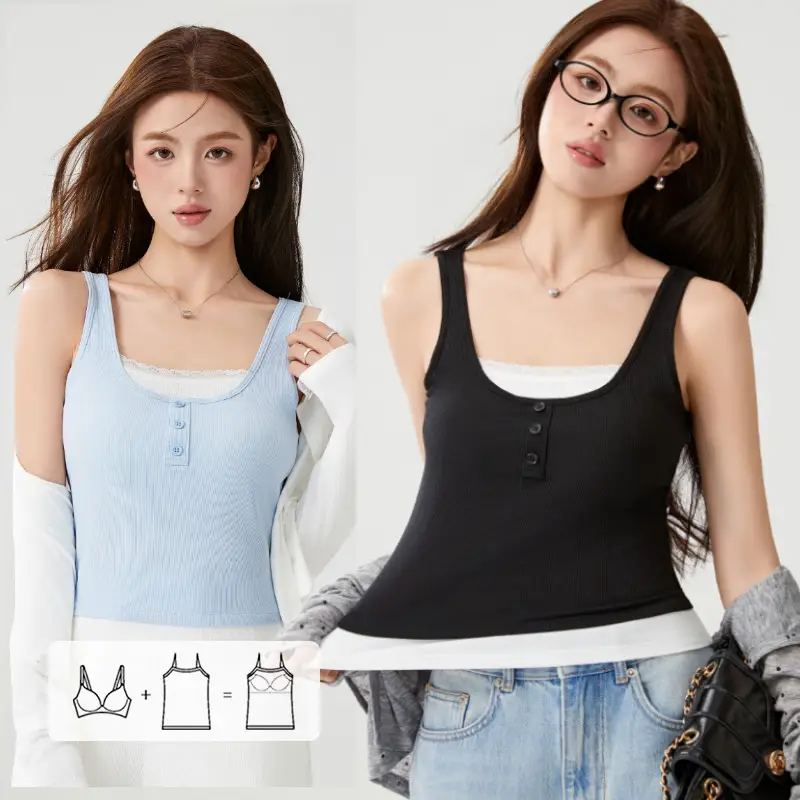 Anna Bra Padded 2 Tone Design Singlet