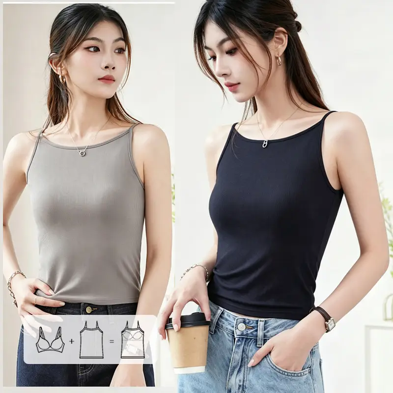 Lois Bra Padded Boat Neck Top Lyocell